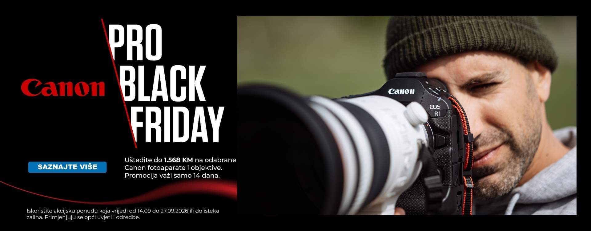 Canon Pro Black Friday – akcija na Canon profesionalne fotoaparate i objektive